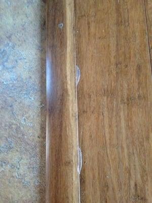 Oozing glue from underneath trim