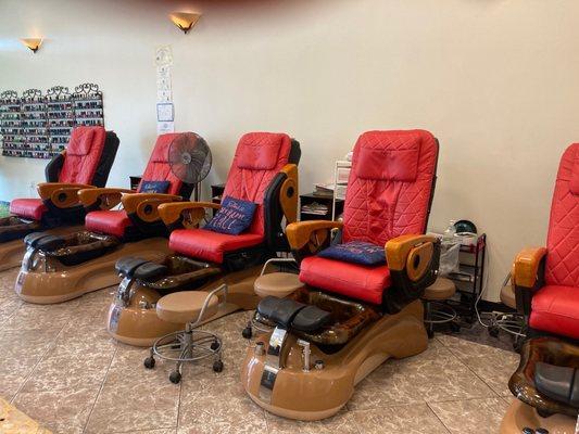 Beautiful massage and pedicure chairs