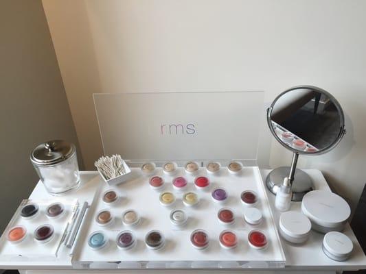 The exclusive RMS makeup line is available at Salon Bisoux!