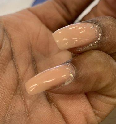 They Polished the gel top coat all over cuticle