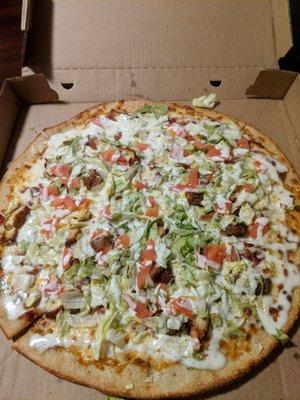 Chicken bacon ranch pizza from key pizza is the best!