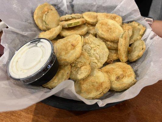 Hand-breaded pickle chips