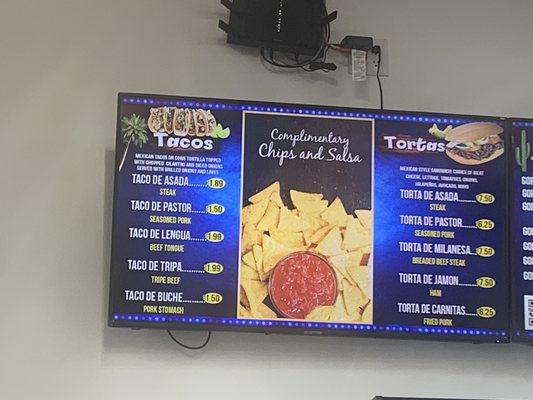 Menu on LED