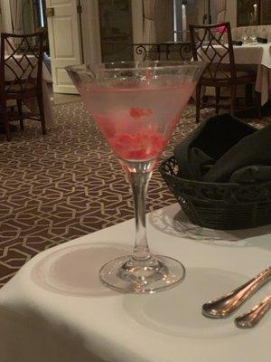 Delicious raspberry muddled martini exactly how I requested