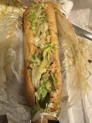 10" Salmon Cheesesteak with lettuce, tomato, pickles and mayo