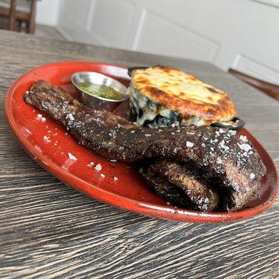 Our churrasco with a side of yuca mash