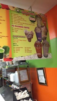 Some Boba and smoothie flavors