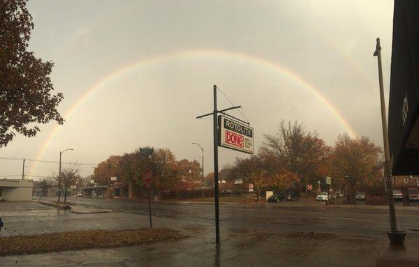 Full on rainbow outside the shop!