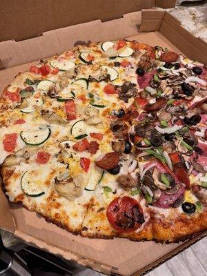 They skimped on the veggies, the cheapest of all toppings.