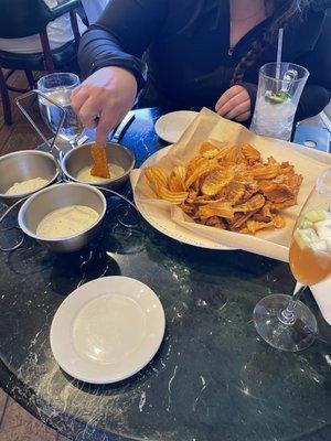 Chips and dips appetizer