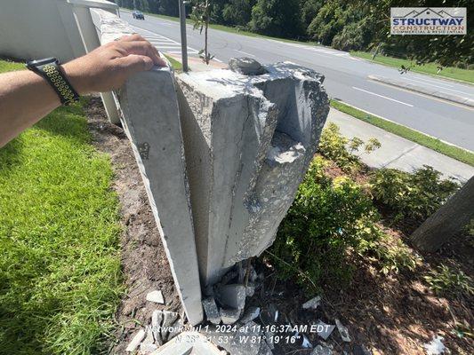 Community HOA construction services, wall reconstruction in progress 

#structway
#residentialremodeling 
#structwayconstruction