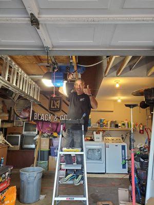 A Chamberlain garage door opener installation by our lead technician.