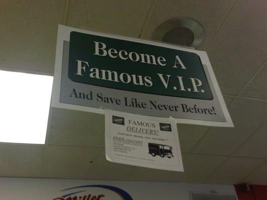 Become a VIP and get discounts on liquor! lol