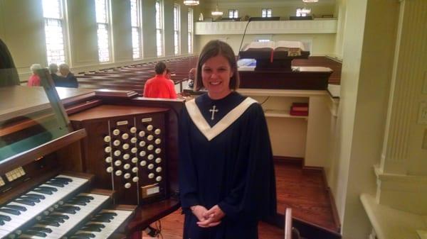 Ms. Rose Mary the humble organist with the sparkly heels!