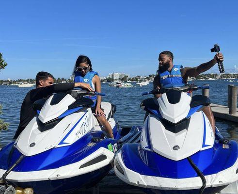 Happy Couple about to have fun in the Jet Ski