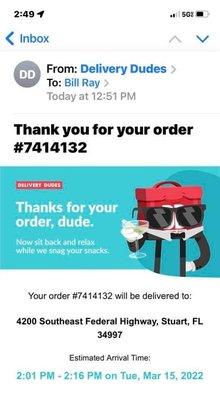 Order confirmation