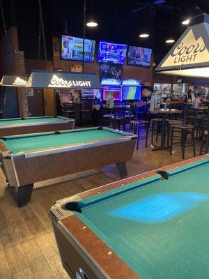 Plenty of games to play or games to watch on one of the many bar TVs