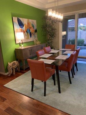 Dining Room - the glass table top was eventually replaced by concrete.