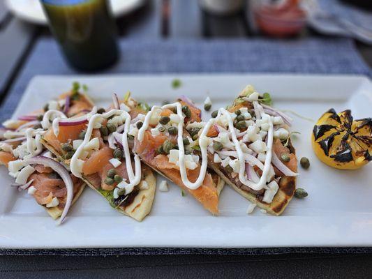 Lox and grilled naan