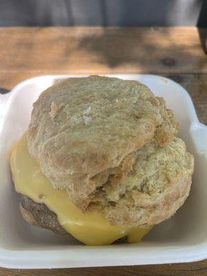 Sausage and cheese biscuit