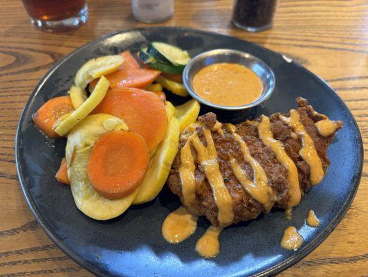 Bloomin' Fried Chicken (Lunch Size) with mixed veggies.