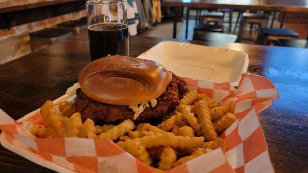 Thursday Night Special - Hot Hen Sandwich from Hen House food truck, fries, and a pint for $15  Truly a great meal special and VERY filling!