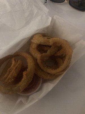 The delicious onion rings