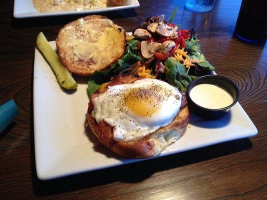 Townie burger with a side salad.