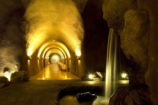 Jarvis Estate Winery - Cave winery with underground waterfall.