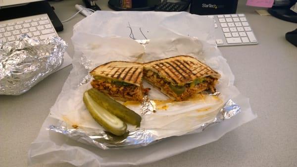 Chipotle chicken Panini with jalapenos!!