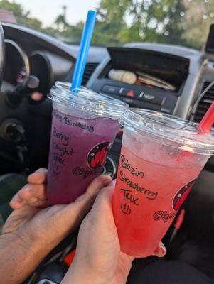 Blazin strawberry and berry knight drinks