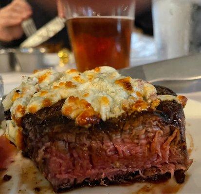 8 oz filet with blue cheese and port wine reduction