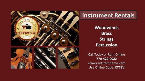 New or Used instruments - 1st TWO MONTHS FREE!