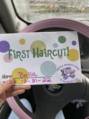 They gave me a memory of my daughter first hair cut!