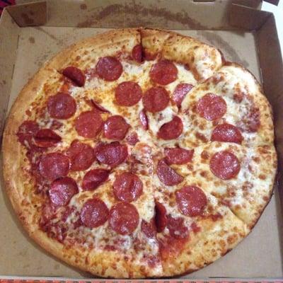 Typical large pepperoni pizza for $5.55.