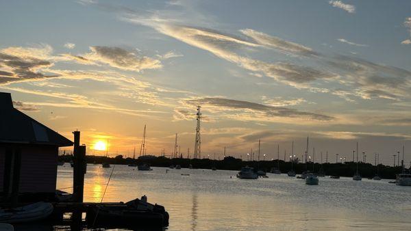 Dockside Grill sunset  view