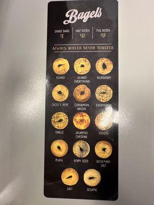 Bagel Menu