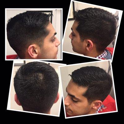 Men's fade haircut; clipper and shear cut