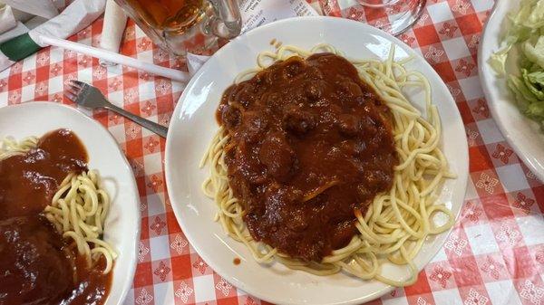 Small Plate Meat Sauce Spaghetti