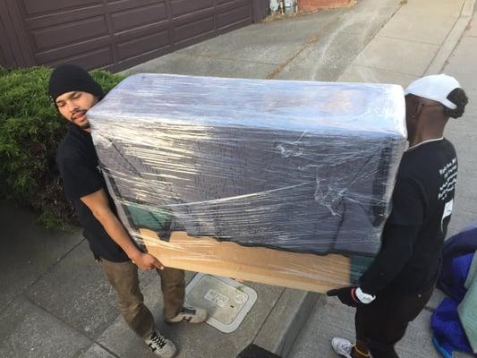 Moving a children's dresser.