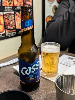 Cass beer. $5.99.