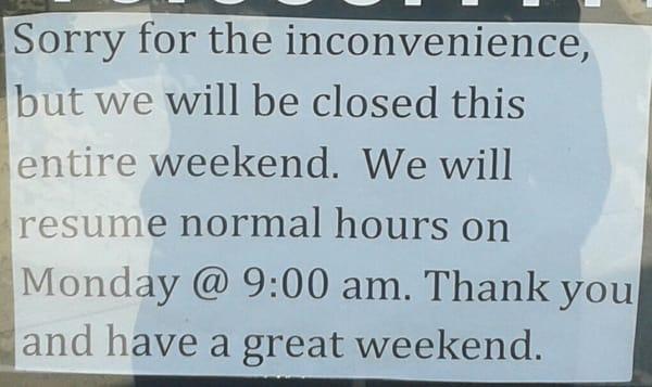 Not even honoring the posted hours!Just what a person with an urgent matter really needs!