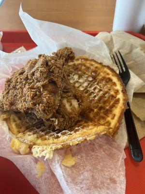 3 piece dark chicken and waffle