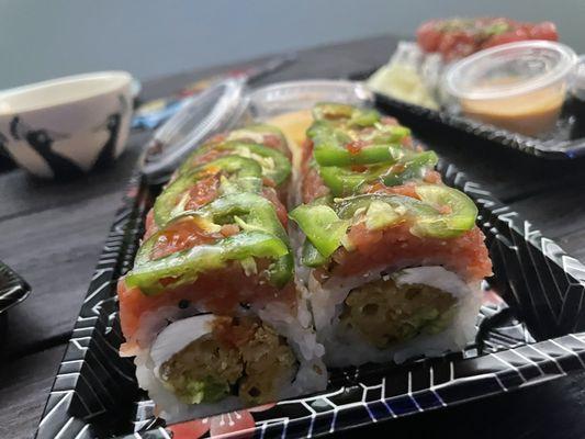 Spicy Red Dragon roll