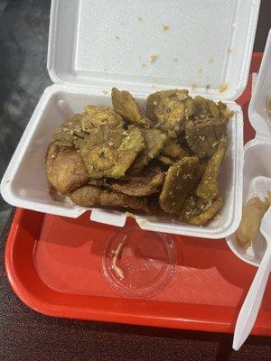 Pork chops and tostones