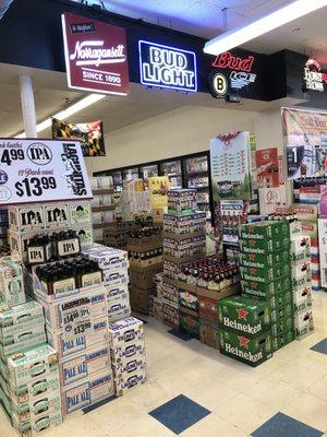 Extensive beer section