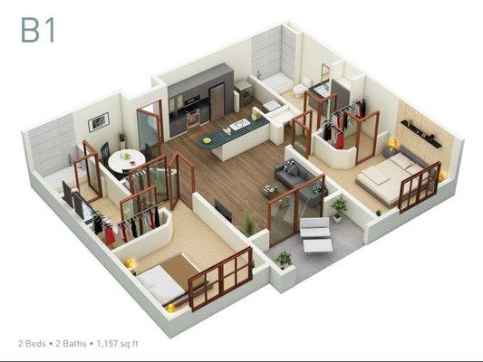 2 Bedroom Floor Plan