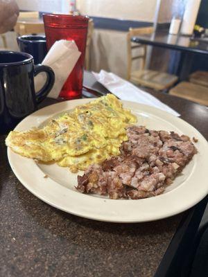 Corned beef hash (cooked crispy!)