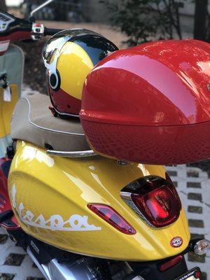 Top box and matching helmet