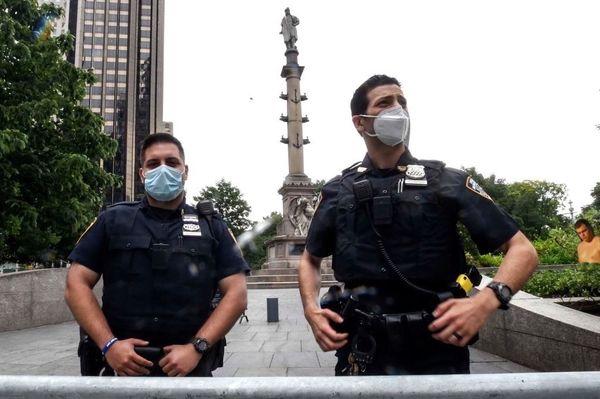 Our amazing cops of Midtown North, masking and basking in the sun!